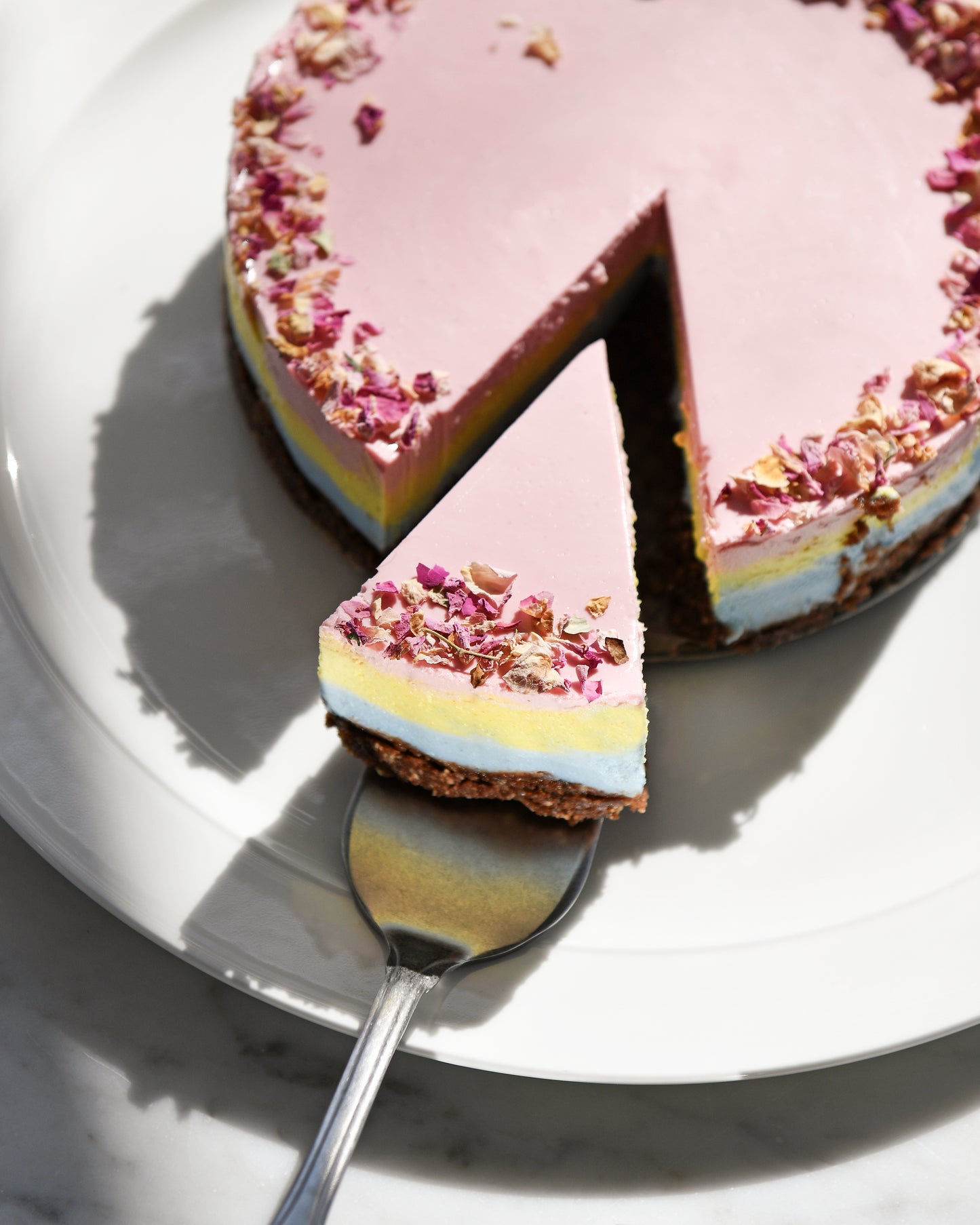 Rainbow fruit cake - vegan, made of natural ingredients, gluten-free