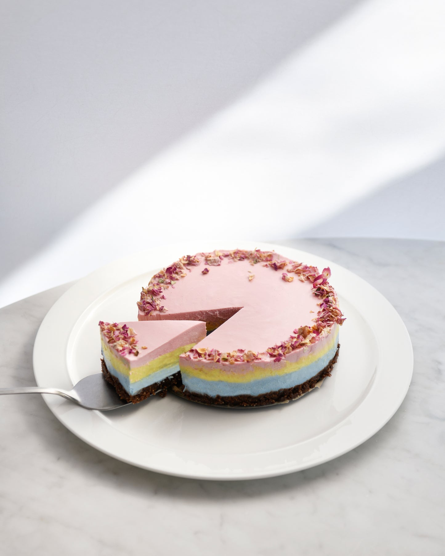 Rainbow fruit cake - vegan, made of natural ingredients, gluten-free