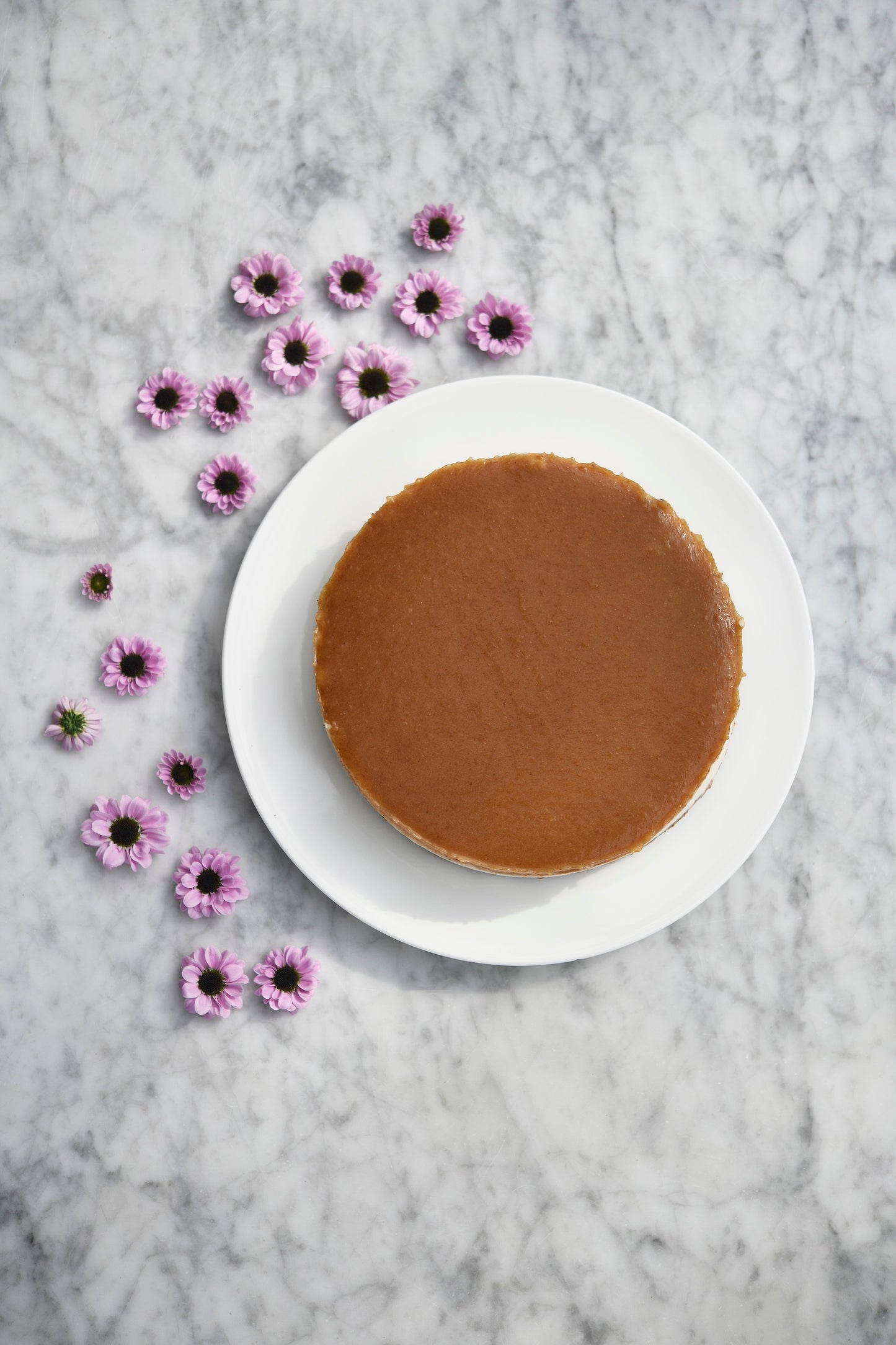 vanilla cake with salted caramel - vegan, made from natural ingredients.